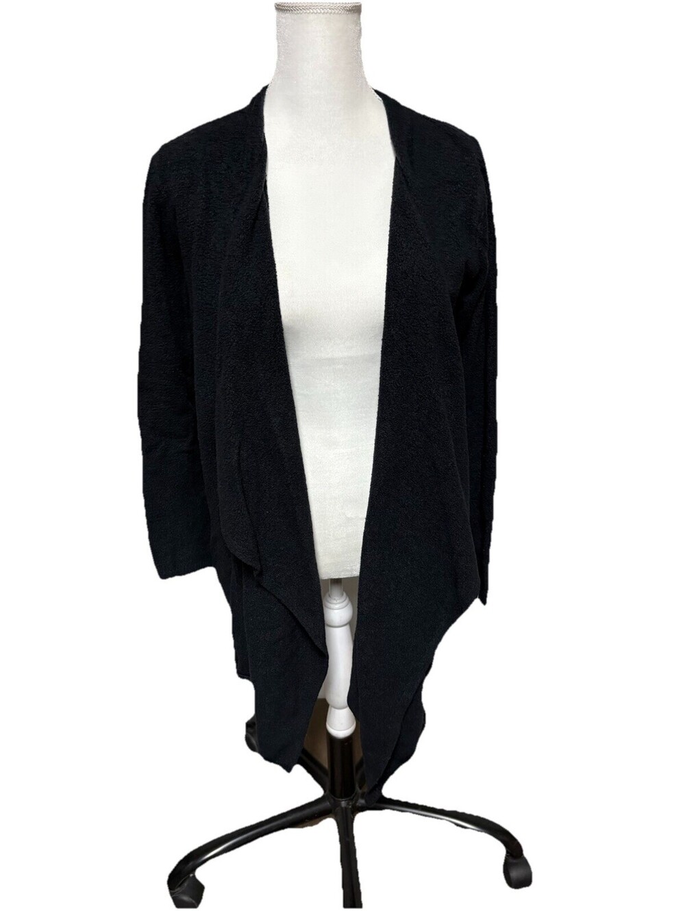 Barefoot Dreams Bamboo Chic Lite Open Wrap Cardigan Style 436 L/XL BLACK